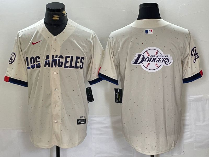 Men Los Angeles Dodgers Blank Cream Fashion Nike Game MLB Jersey style 9